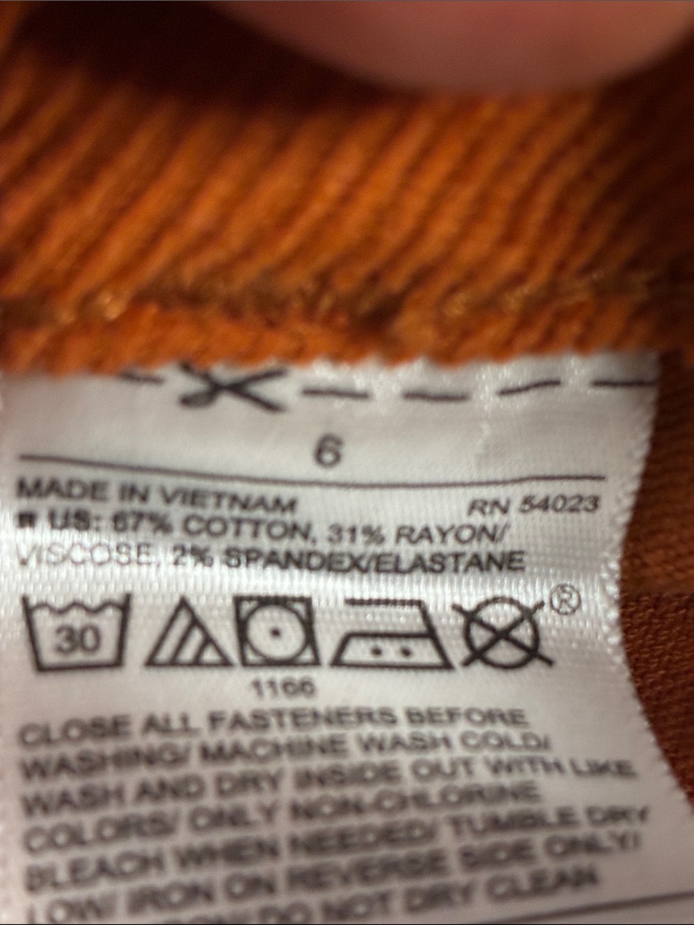 Old Navy Rust Orange Corduroy Mini Skirt Size 6 - Picture 5 of 8